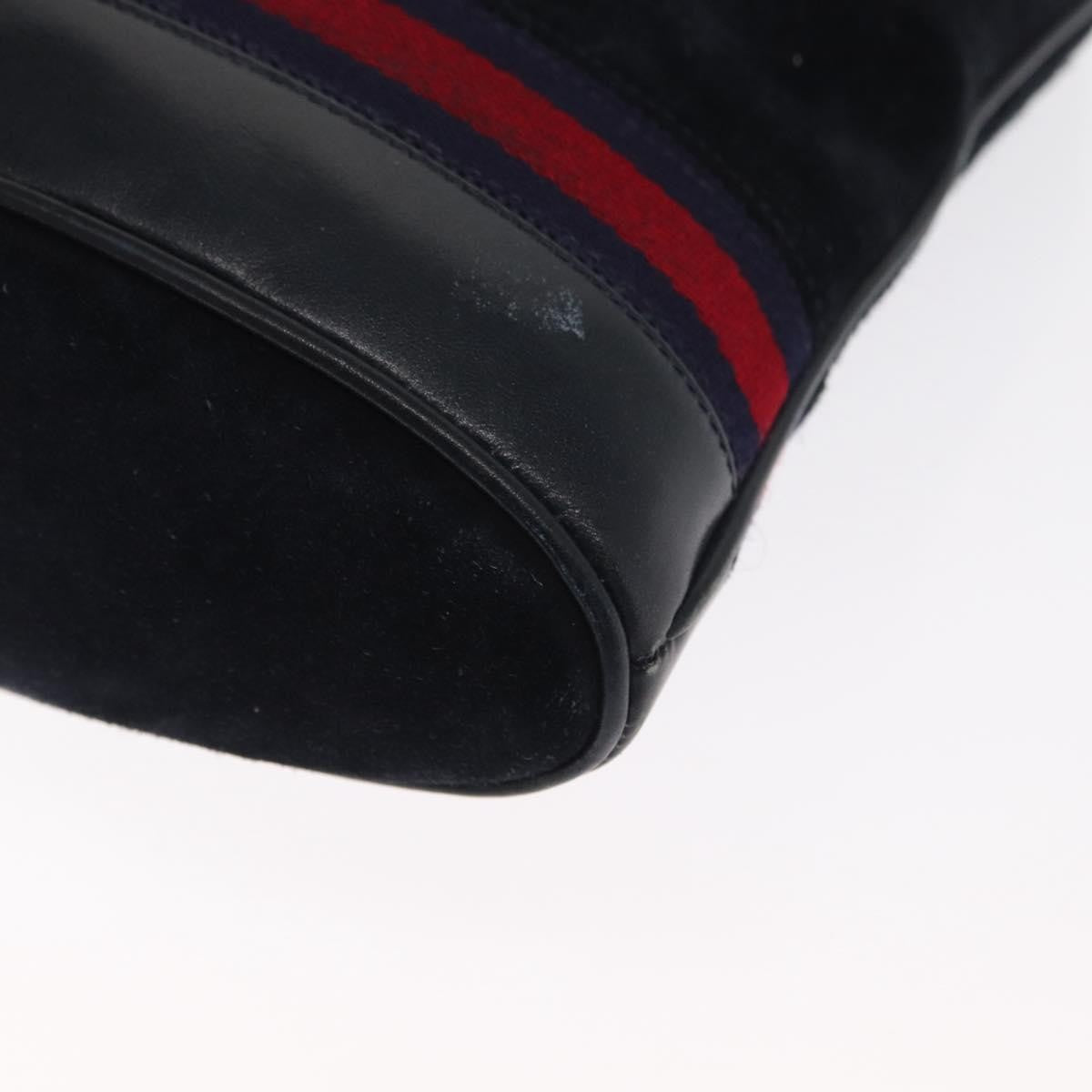 Gucci Sherry Line Shoulder Bag Suede Navy Suede Shoulder Bag Bag