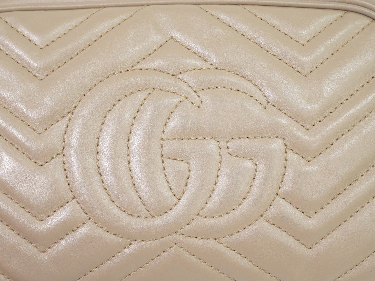 Gucci Gg Marmont Shoulder Bag Matelasse Leather Beige Leather Shoulder Bag Bag
