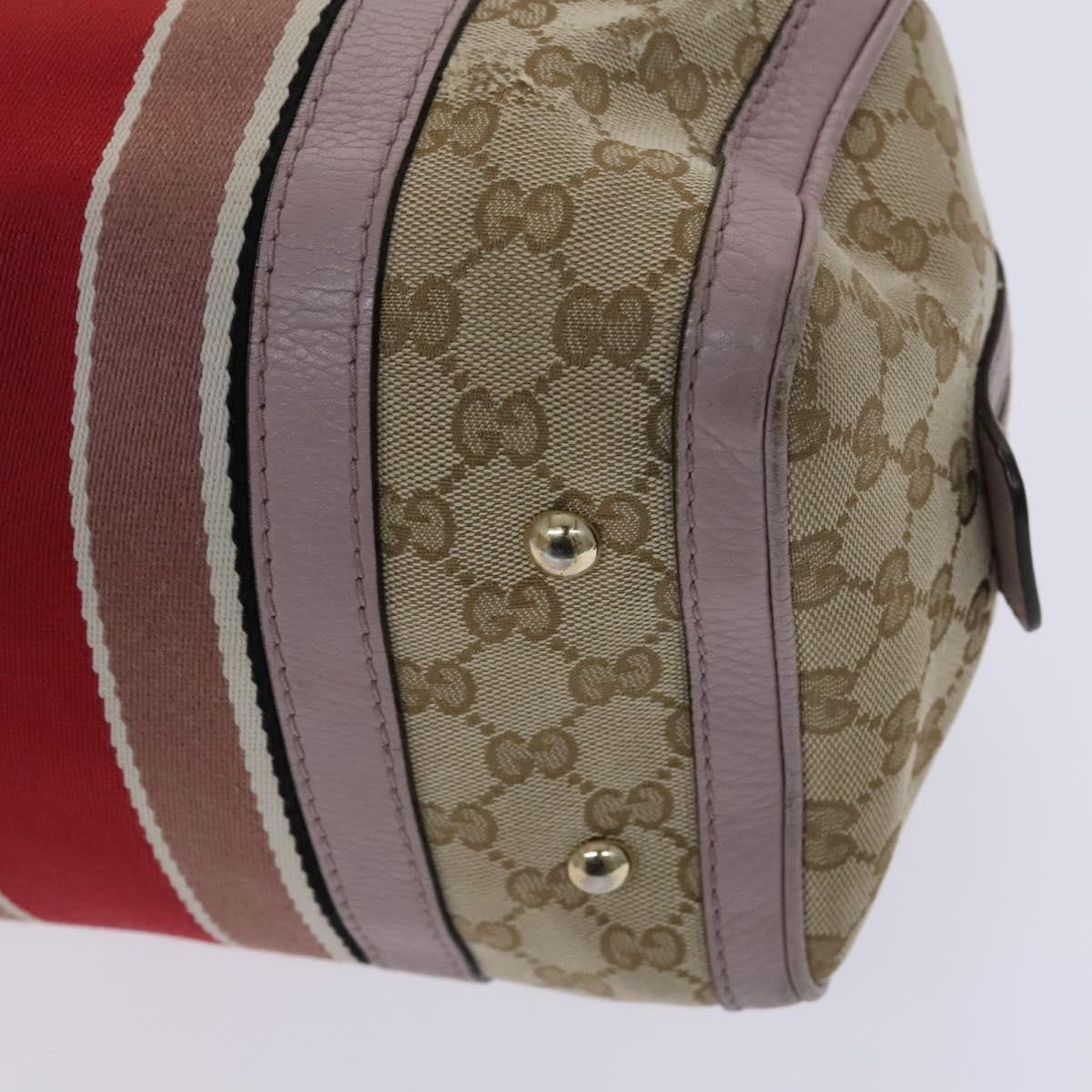 Gucci Web Boston Bag Gg Canvas Beige Canvas Bag
