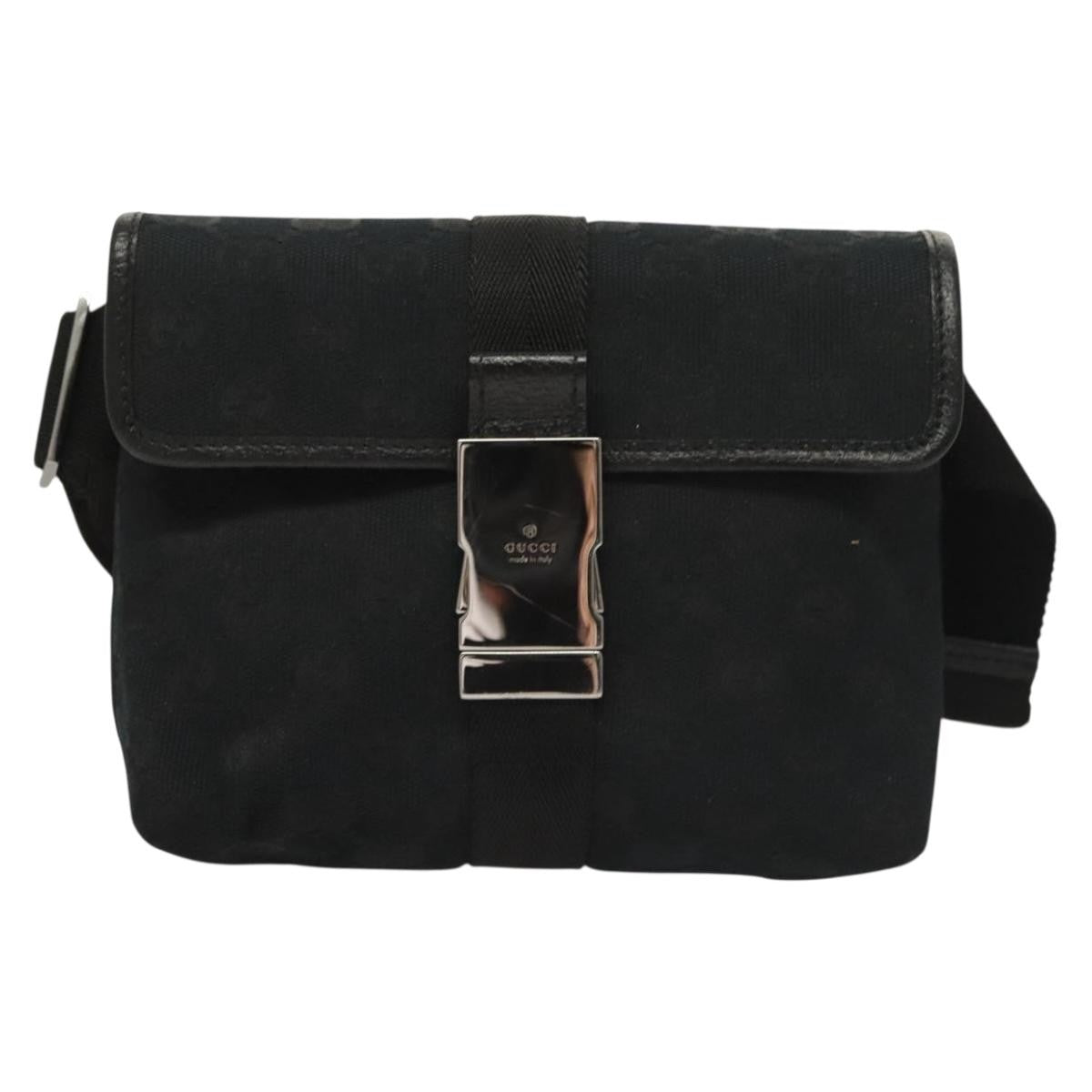 Gucci Buckle Belt Bag Gg Canvas Black Canvas Bag