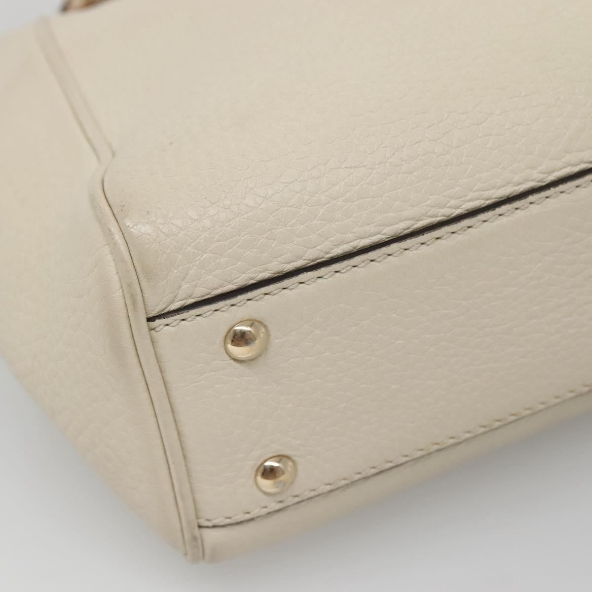 Gucci Bamboo Shopper Bag Leather White Leather Bag