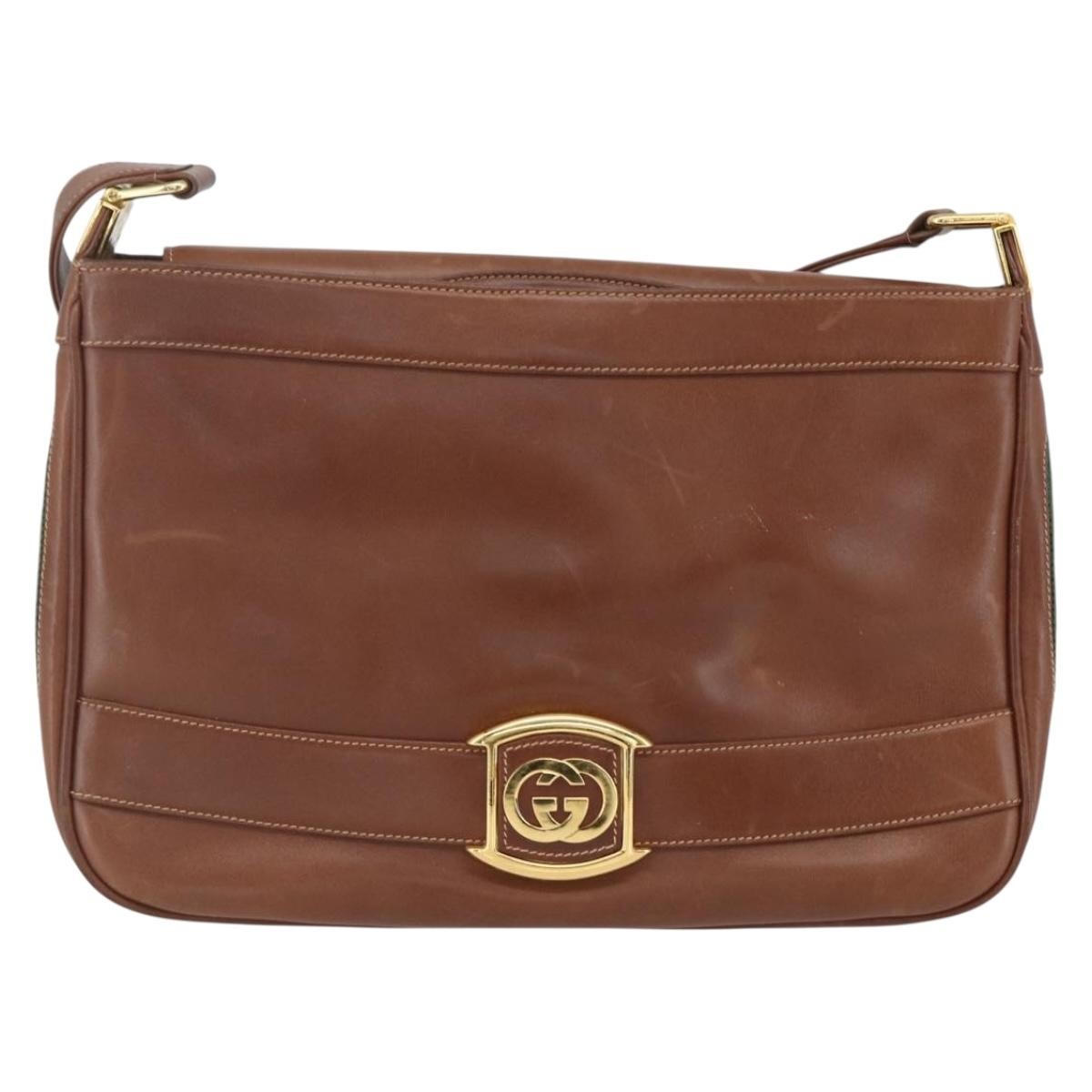 Gucci Sherry Line Shoulder Bag Leather Brown Leather Shoulder Bag Bag