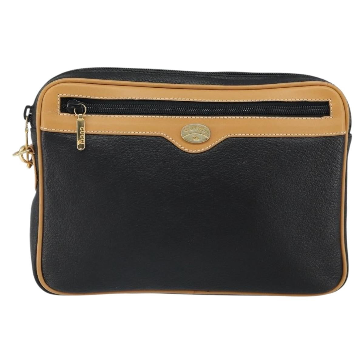 Gucci Clutch Bag Leather Black Leather Clutche & Pouche Bag