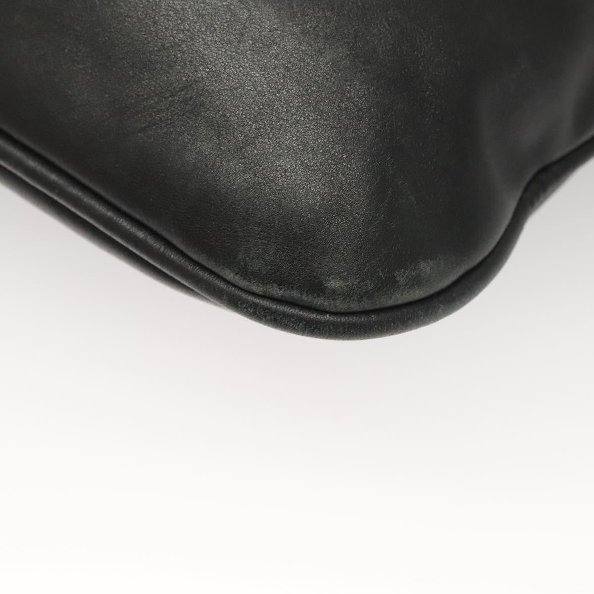 Gucci Bamboo Shoulder Bag Leather Black Leather Handbag