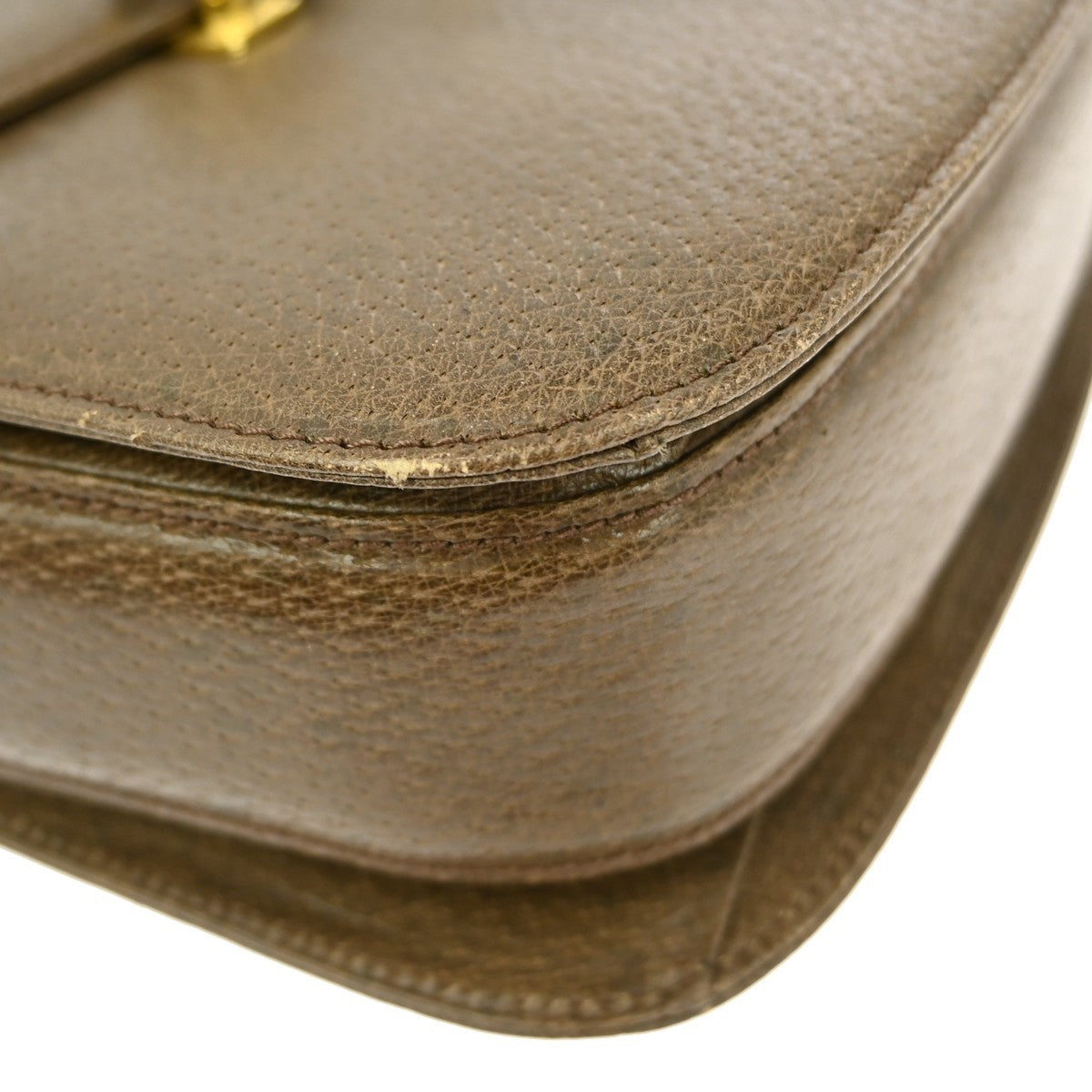 Gucci G Logo Shoulder Bag Leather Brown Leather Shoulder Bag Bag