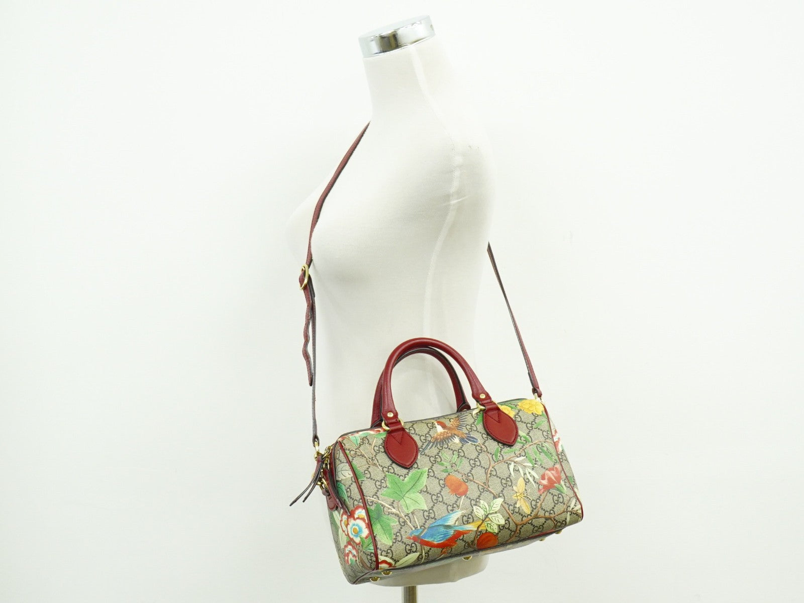 Gucci Convertible Boston Bag Tian Print Gg Coated Canvas Multicolour Canvas Handbag