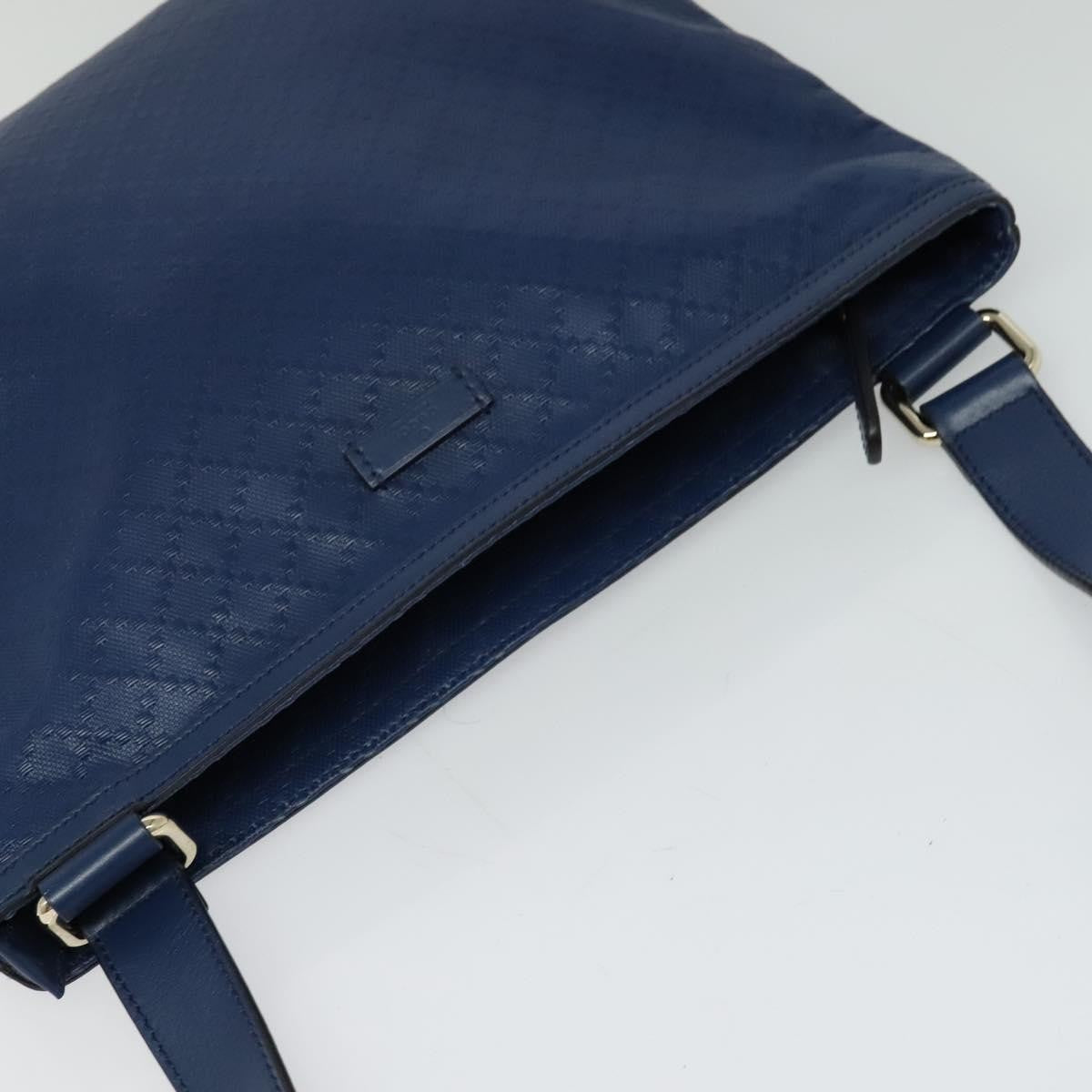 Gucci Zip Top Messenger Bag Diamante Leather Blue Leather Shoulder Bag Bag