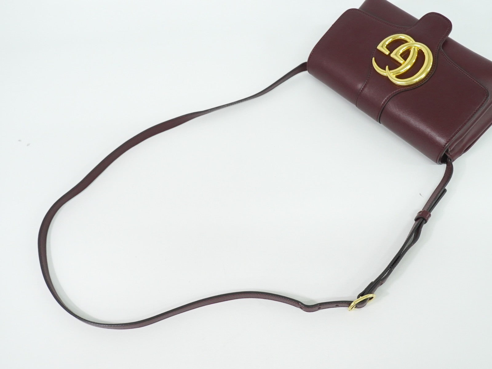 Gucci Arli Shoulder Bag Leather Burgundy Leather Bag