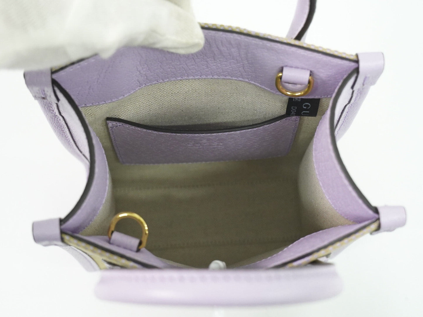 Gucci Vertical Tote Jumbo Gg Canvas Purple Canvas Bag