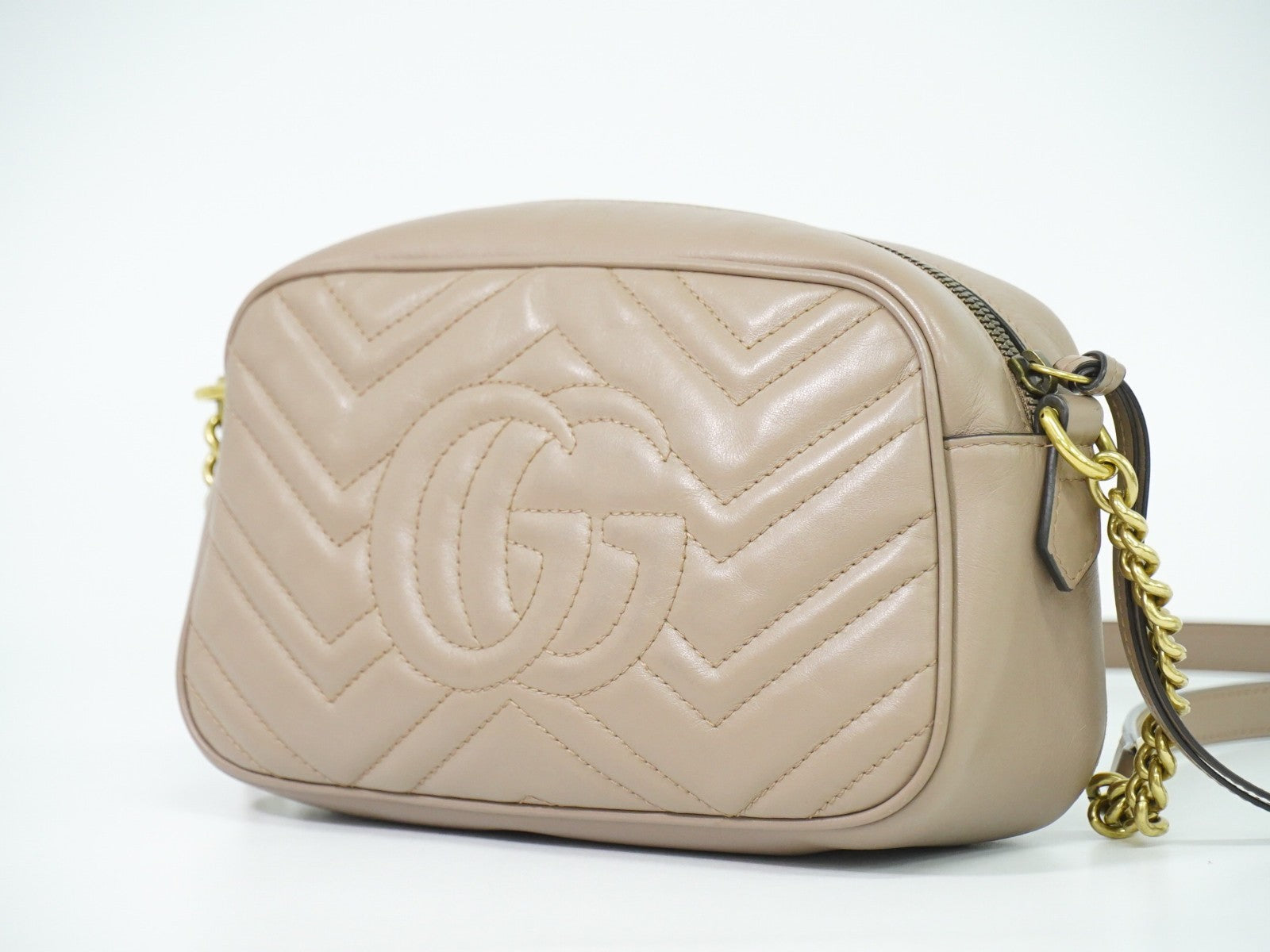 Gucci Gg Marmont Shoulder Bag Matelasse Leather Beige Leather Shoulder Bag Bag