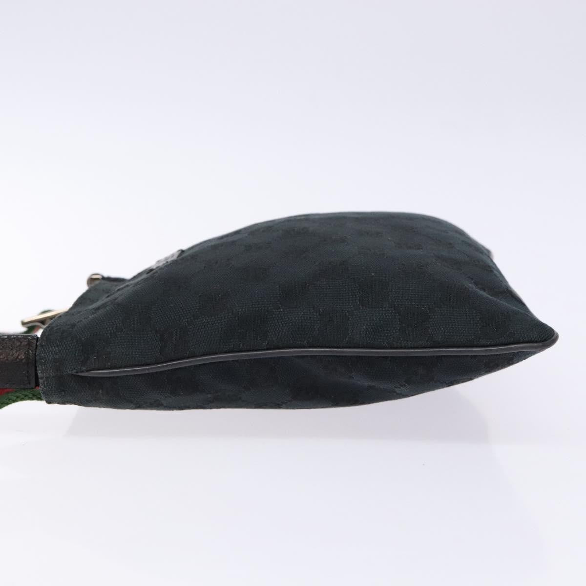 Gucci Web Strap Zip Messenger Bag Gg Canvas Black Canvas Shoulder Bag Bag