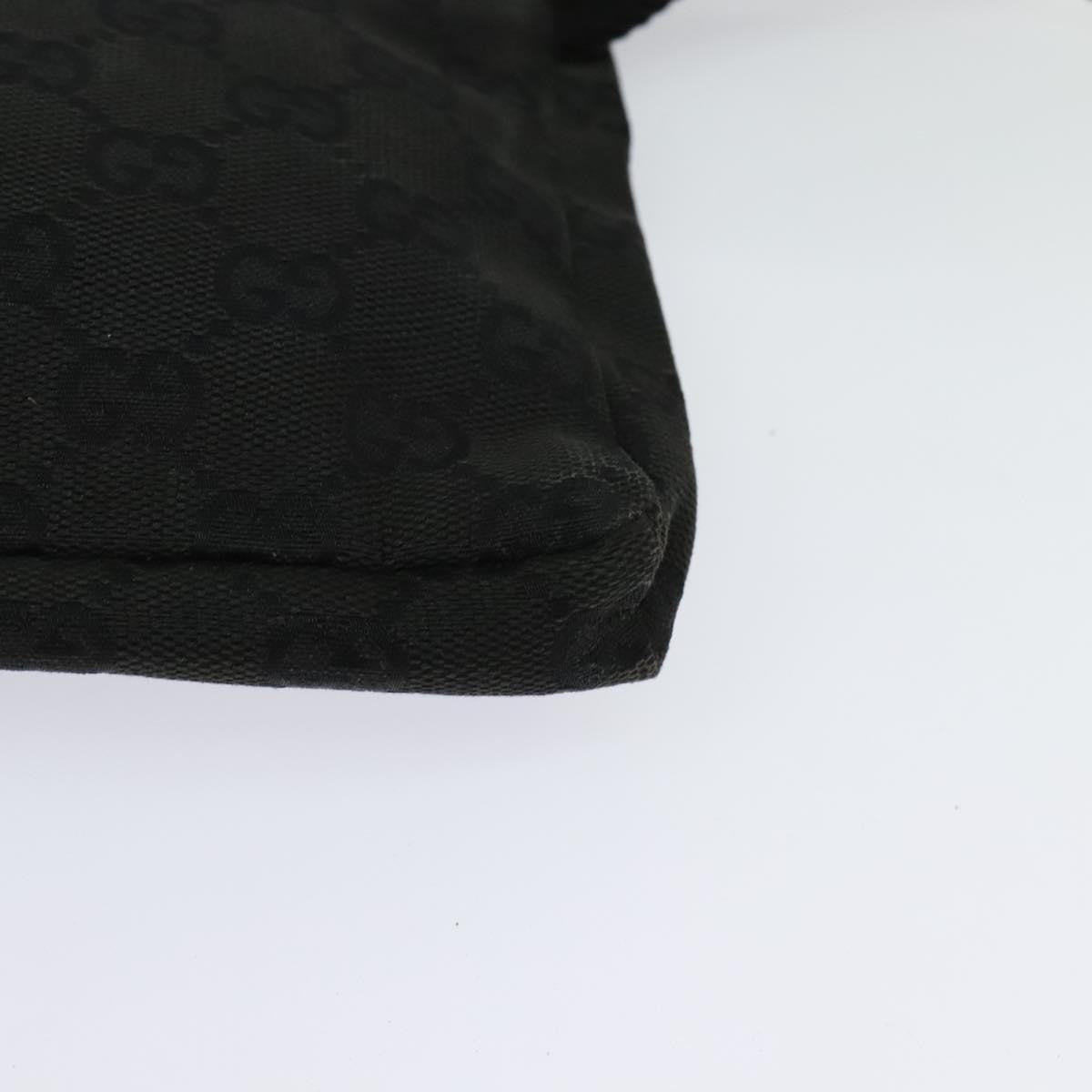Gucci Double Belt Bag Gg Canvas With Leather Black Canvas Bag