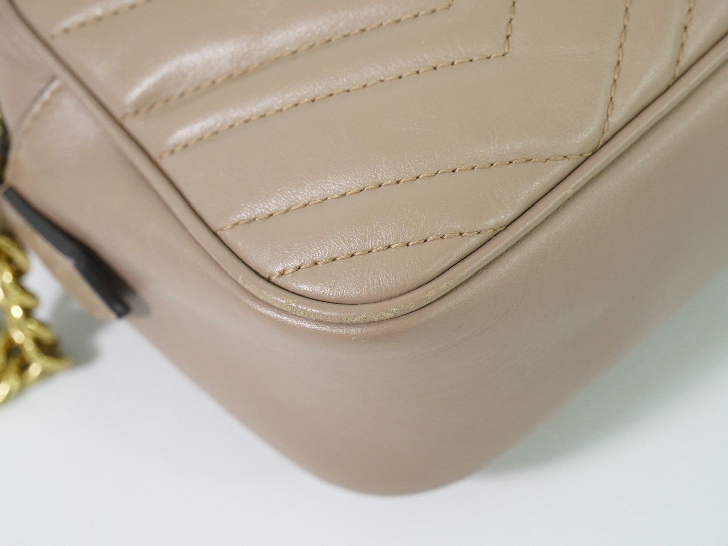 Gucci Gg Marmont Shoulder Bag Matelasse Leather Beige Leather Shoulder Bag Bag