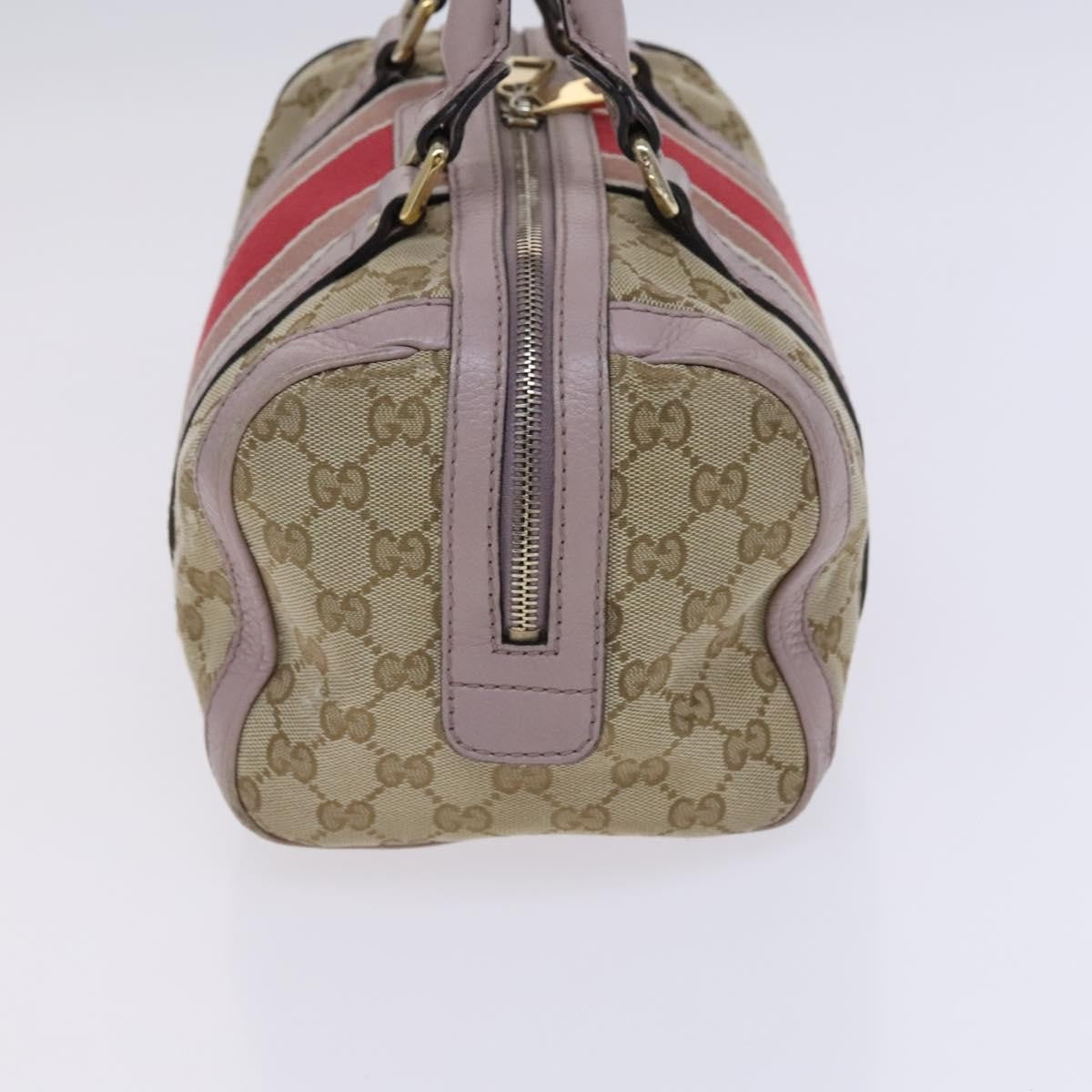 Gucci Web Boston Bag Gg Canvas Beige Canvas Bag