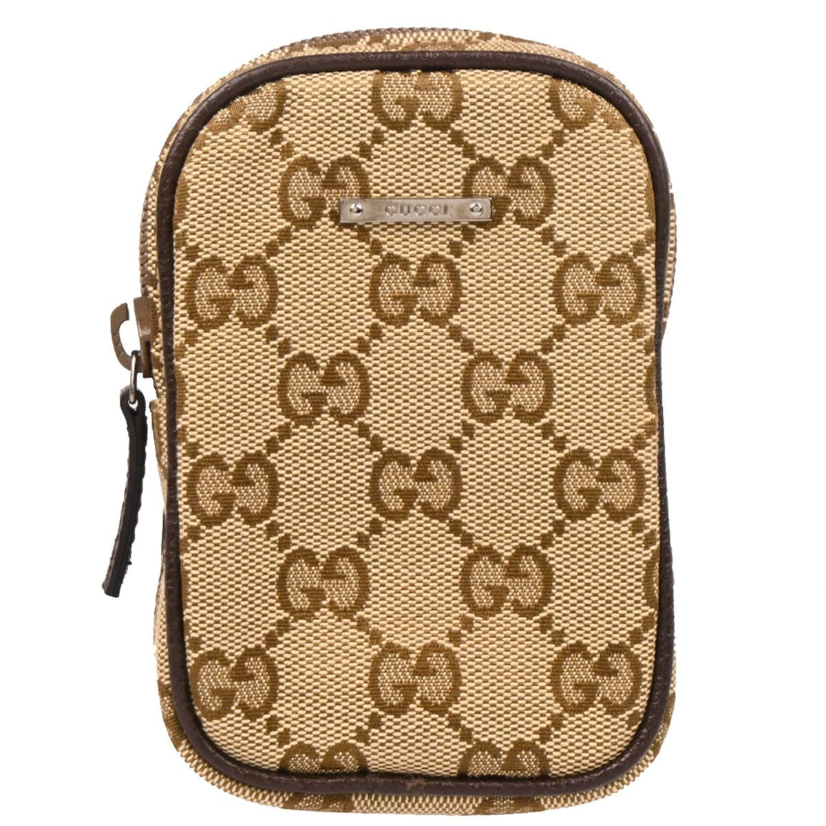 Gucci Gg Marmont Cigarette Case Matelasse Leather Beige Canvas Clutche & Pouche Bag