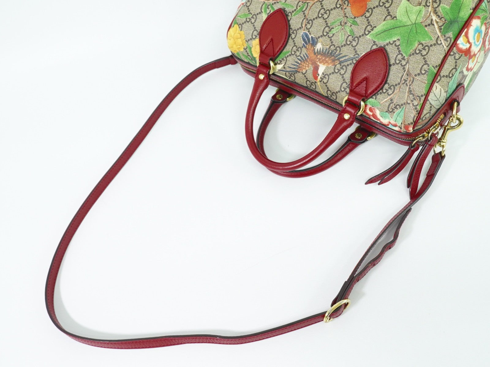 Gucci Convertible Boston Bag Tian Print Gg Coated Canvas Multicolour Canvas Handbag