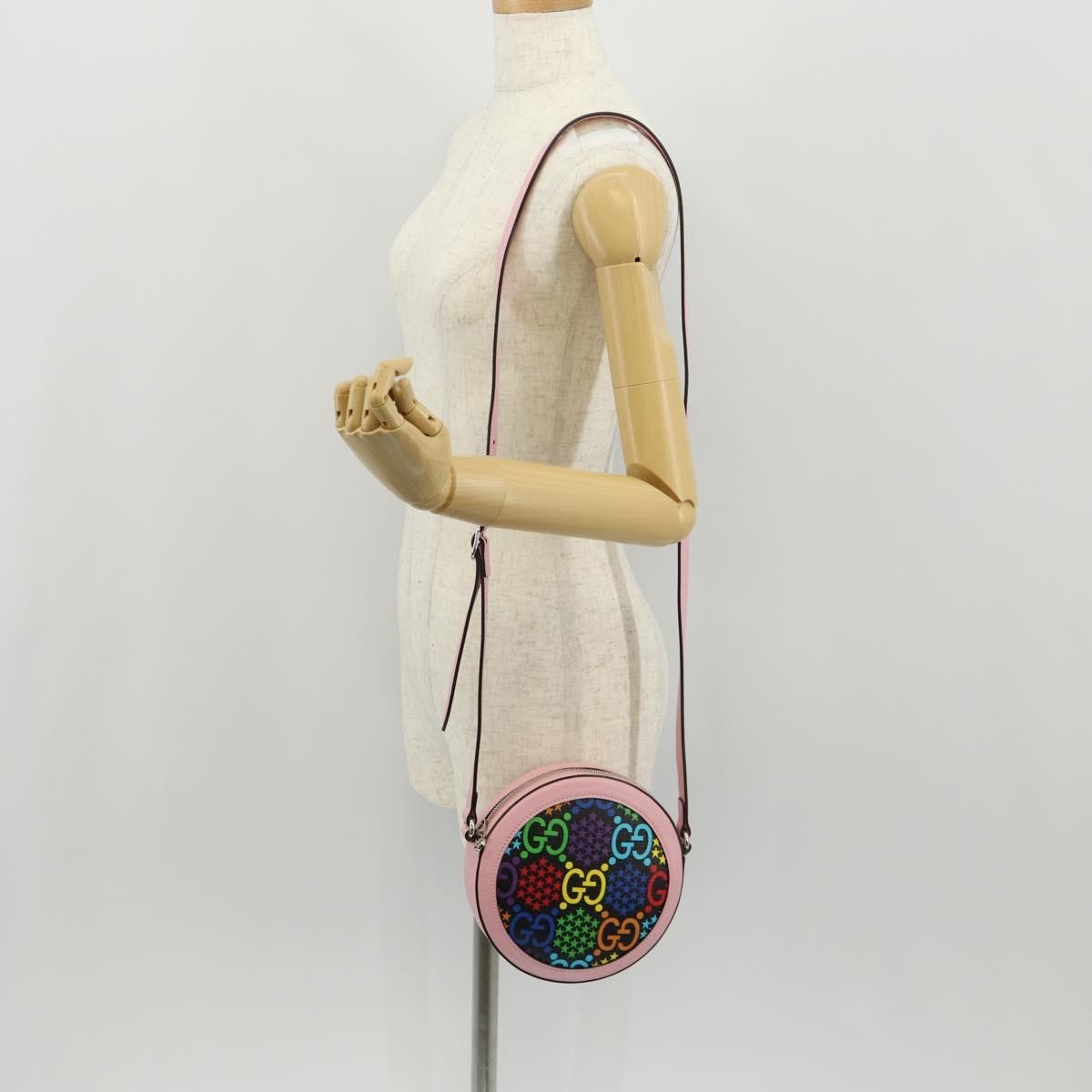 Gucci Round Shoulder Bag Psychedelic Print Gg Coated Canvas Multicolour Canvas Shoulder Bag Bag