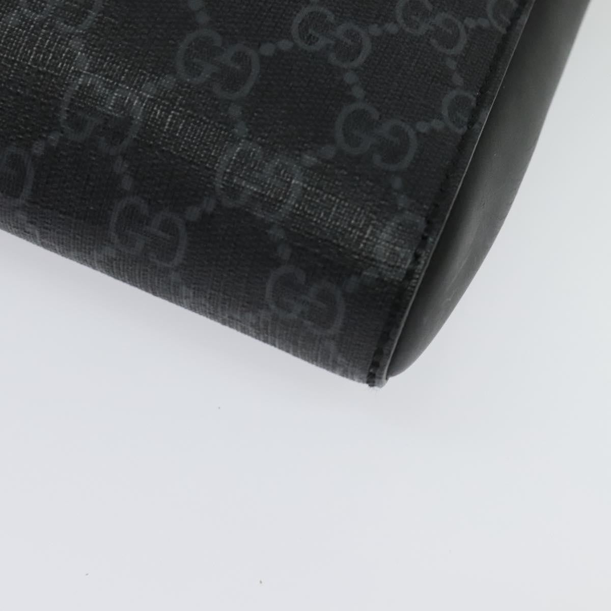 Gucci Web Strap Front Zip Messenger Bag Gg Coated Canvas Black Canvas Bag