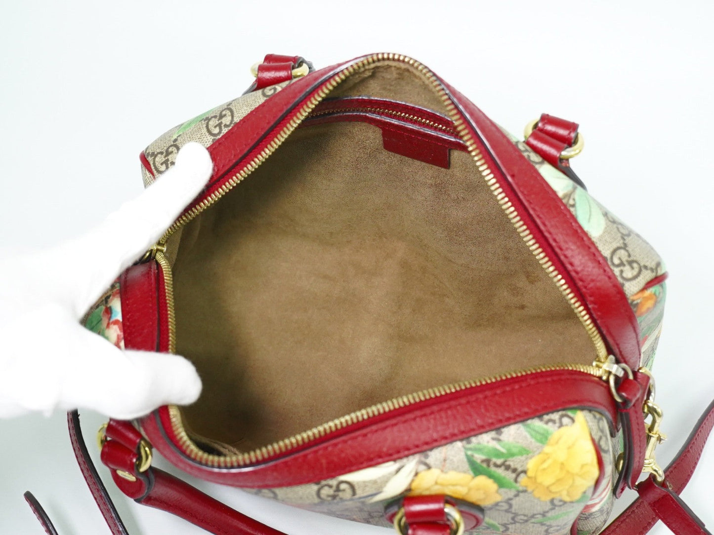 Gucci Convertible Boston Bag Tian Print Gg Coated Canvas Multicolour Canvas Handbag