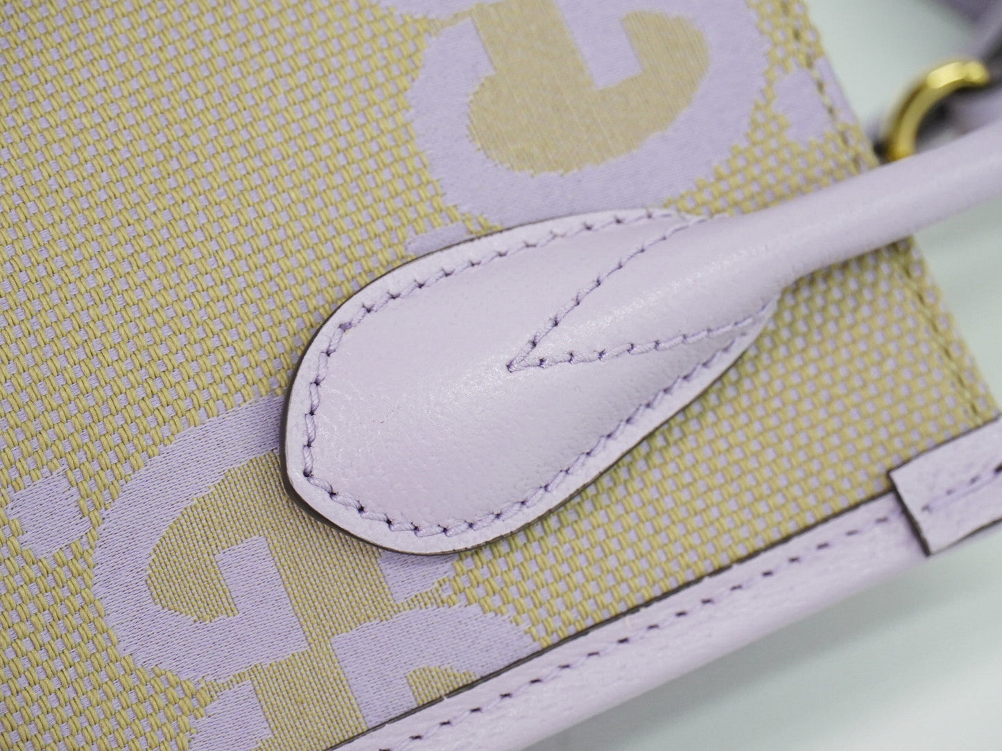 Gucci Vertical Tote Jumbo Gg Canvas Purple Canvas Bag