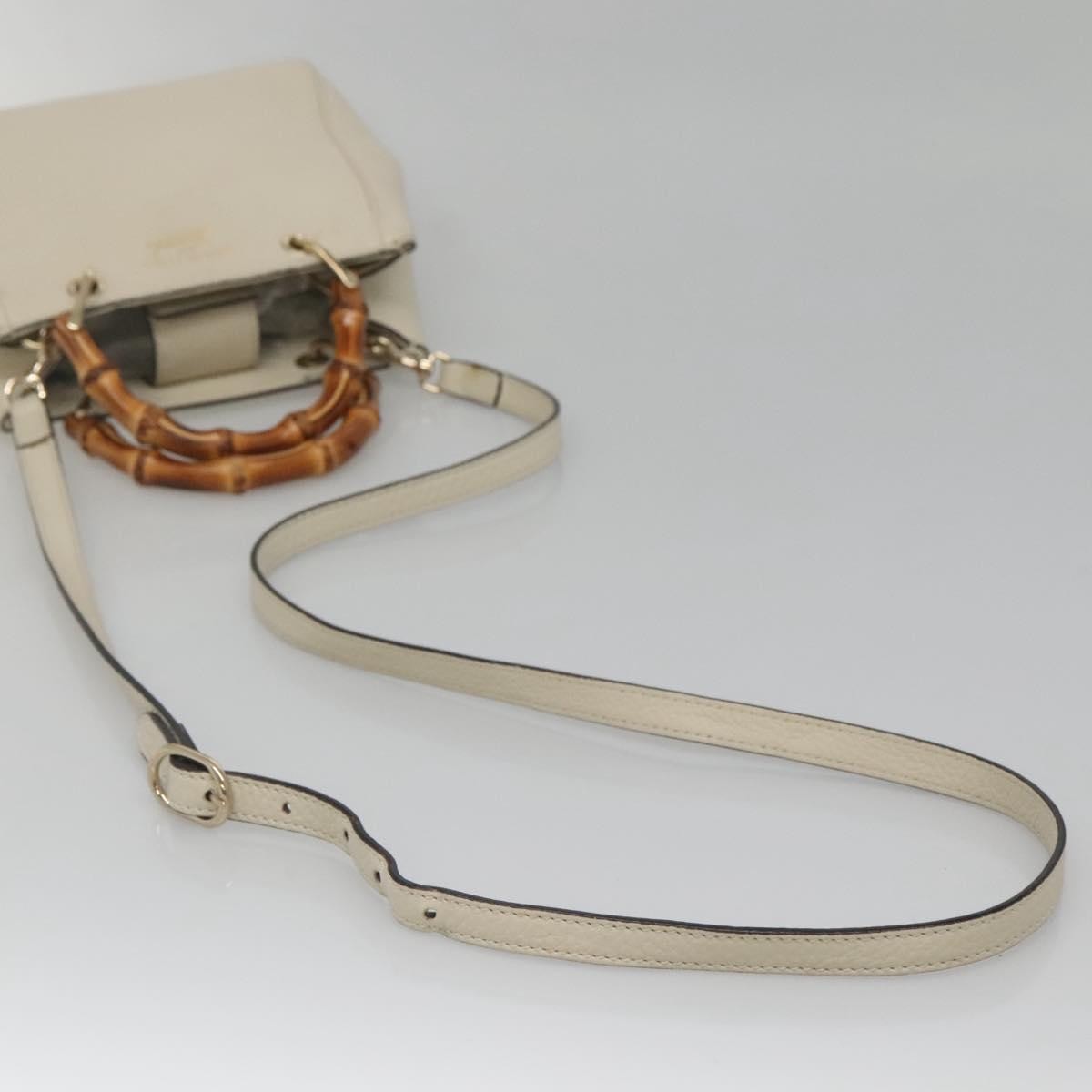 Gucci Bamboo Shopper Bag Leather White Leather Bag