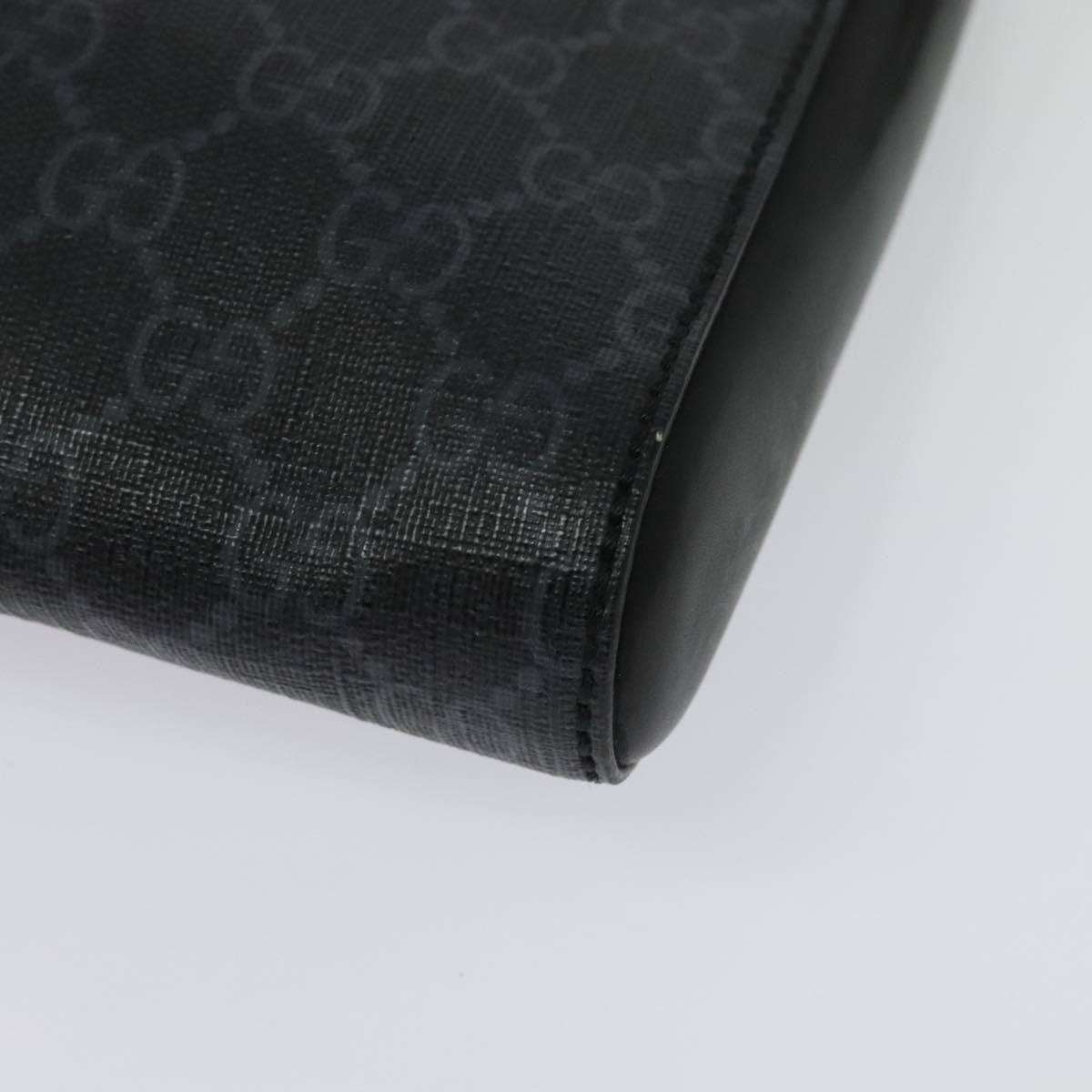 Gucci Web Strap Front Zip Messenger Bag Gg Coated Canvas Black Canvas Bag