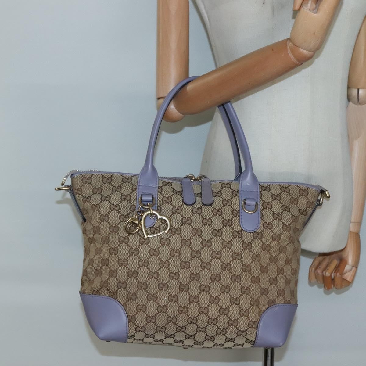 Gucci Convertible Belted Tote Gg Canvas With Leather Beige Canvas Tote Bag Bag