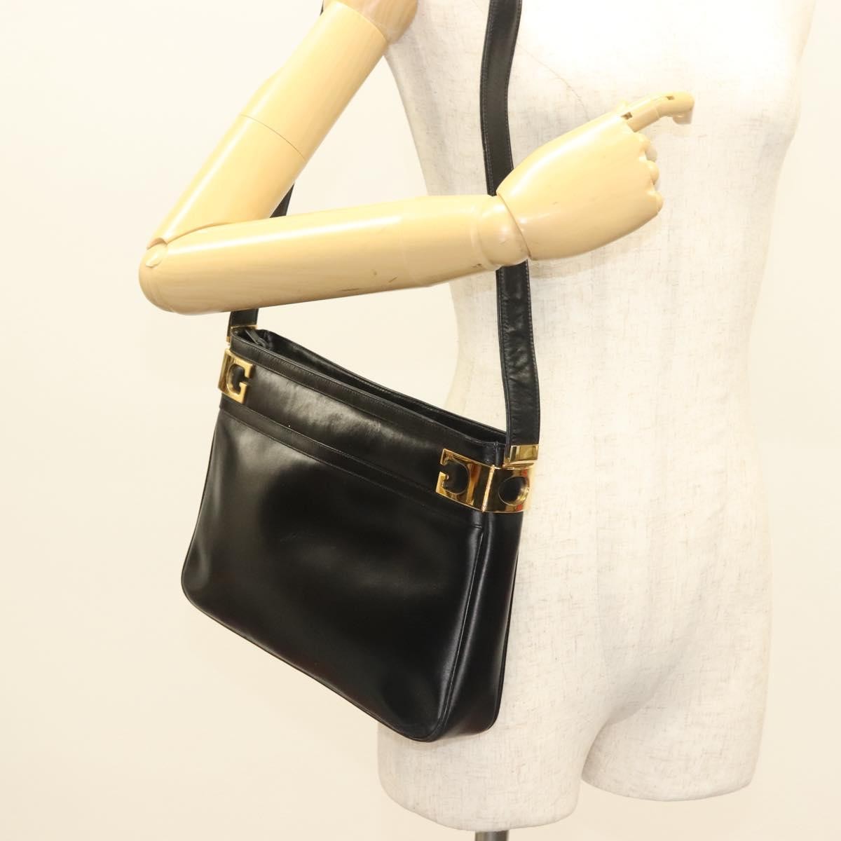 Gucci Shoulder Bag Leather Black Leather Shoulder Bag Bag
