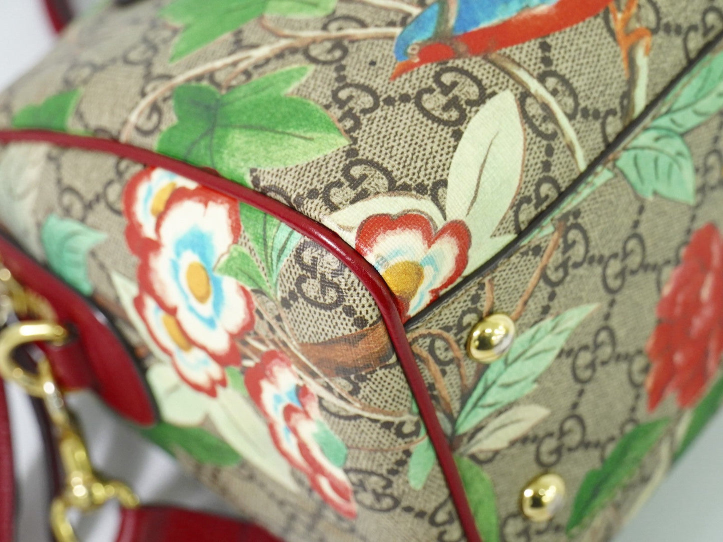 Gucci Convertible Boston Bag Tian Print Gg Coated Canvas Multicolour Canvas Handbag
