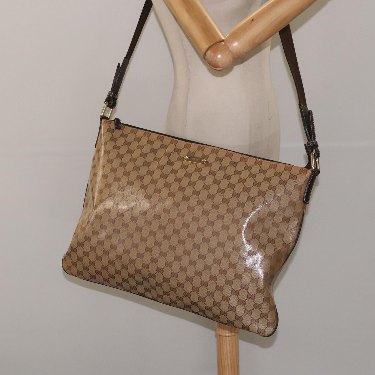 Gucci Flap Messenger Bag (Outlet) Gg Coated Canvas Beige Canvas Shoulder Bag Bag