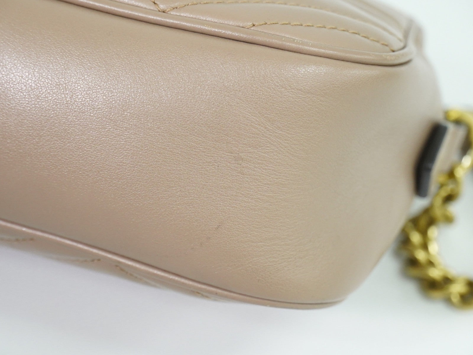 Gucci Gg Marmont Shoulder Bag Matelasse Leather Beige Leather Shoulder Bag Bag