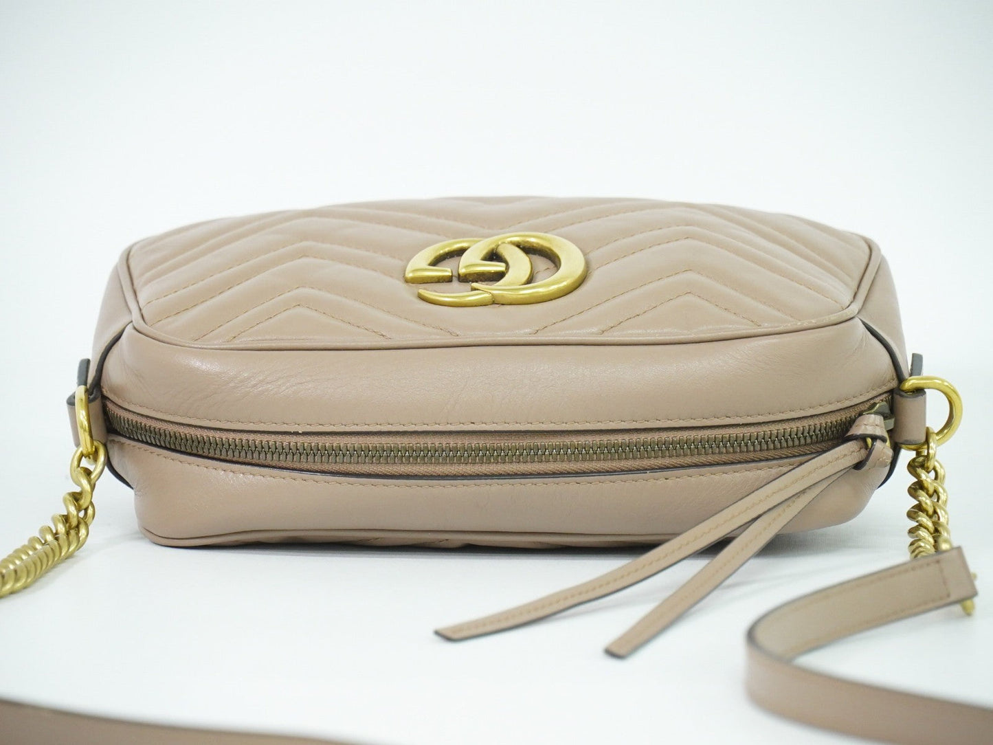Gucci Gg Marmont Shoulder Bag Matelasse Leather Beige Leather Shoulder Bag Bag