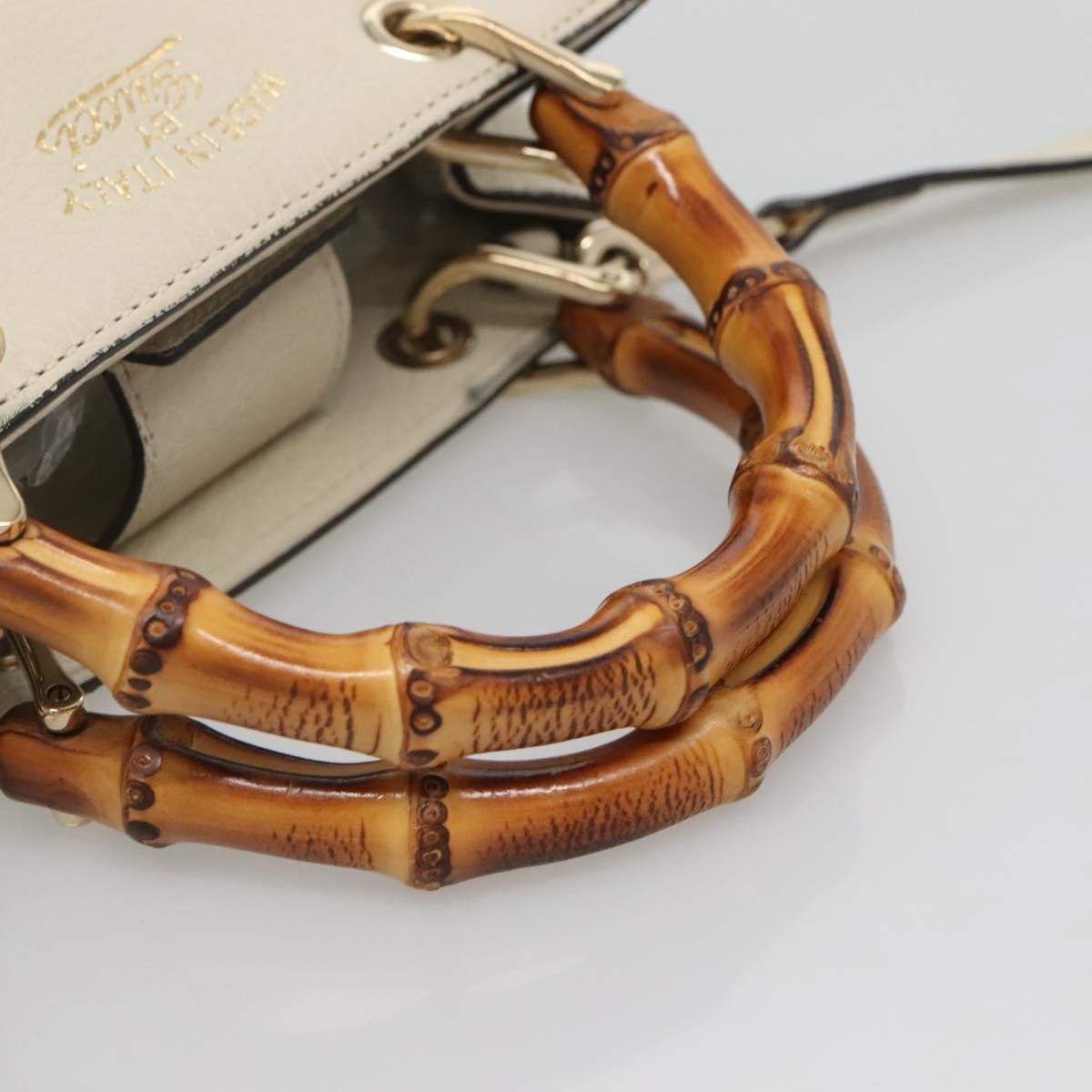 Gucci Bamboo Shopper Bag Leather White Leather Bag