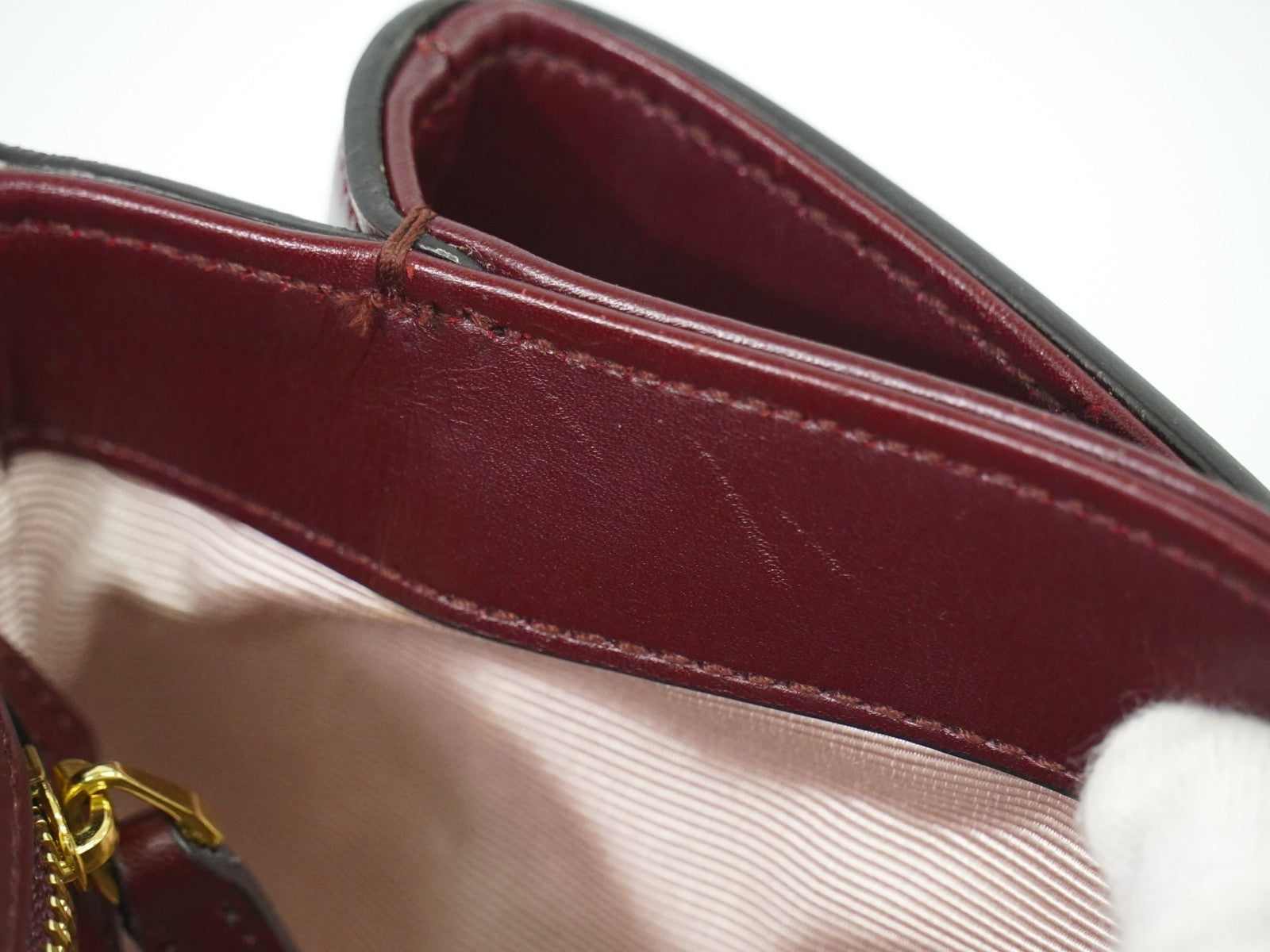 Gucci Arli Shoulder Bag Leather Burgundy Leather Bag