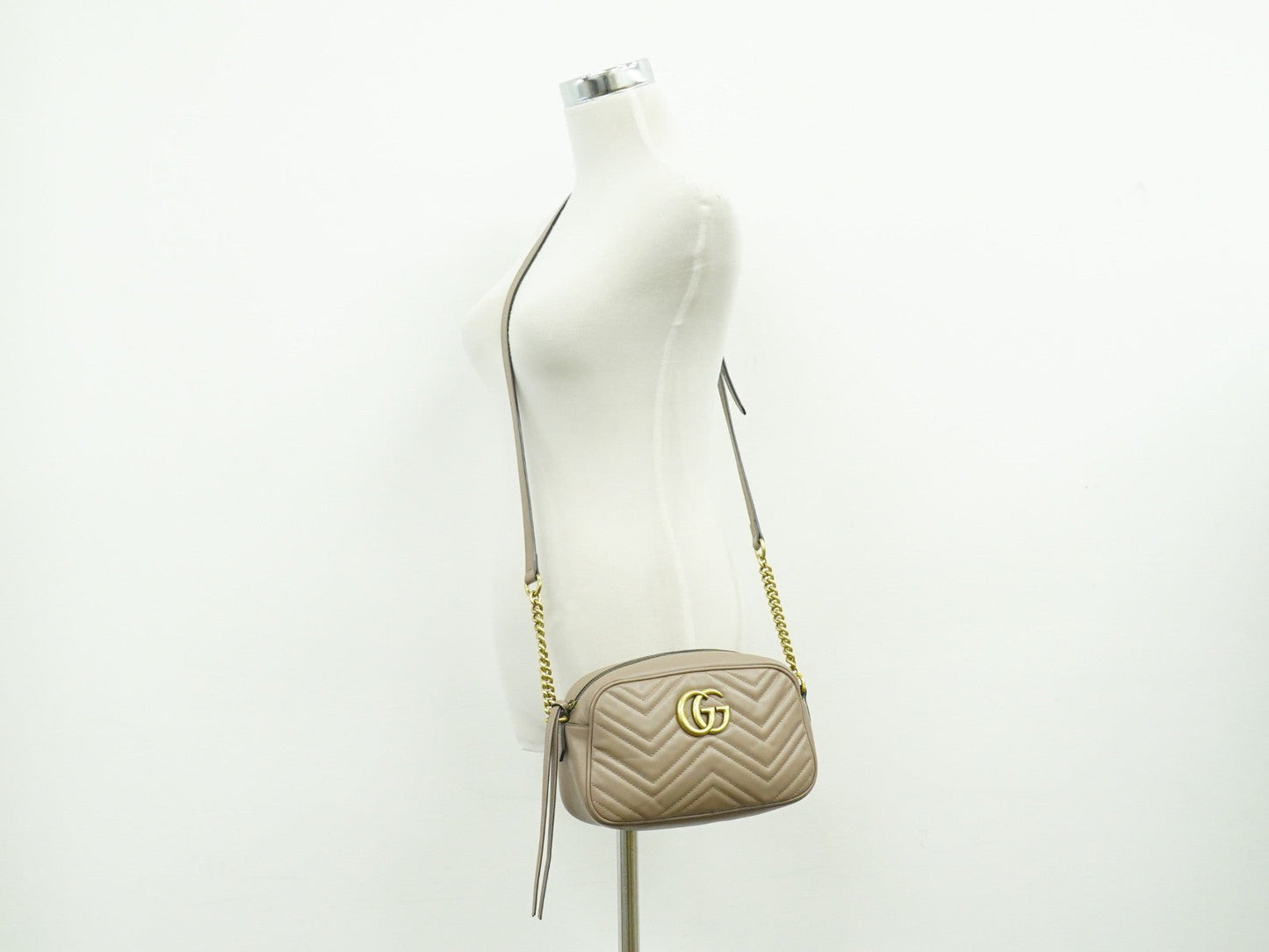 Gucci Gg Marmont Shoulder Bag Matelasse Leather Beige Leather Shoulder Bag Bag