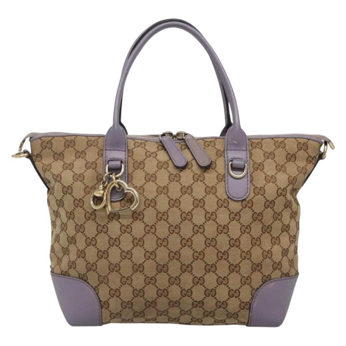 Gucci Convertible Belted Tote Gg Canvas With Leather Beige Canvas Tote Bag Bag
