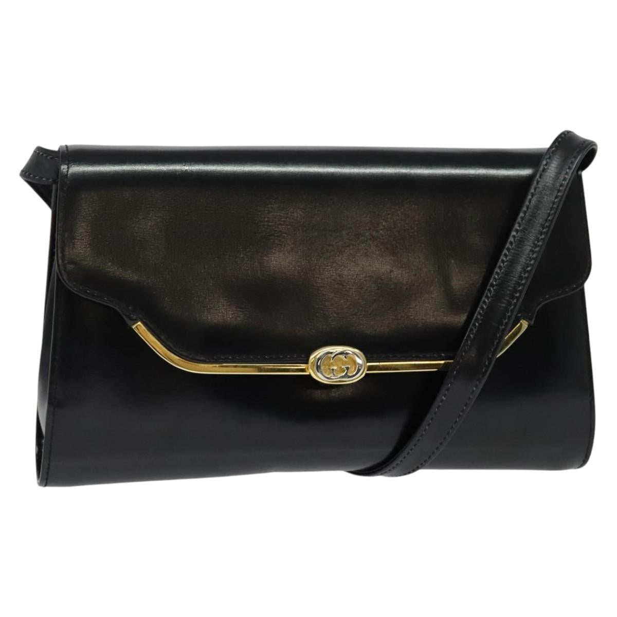 Gucci Shoulder Bag Leather Black Leather Shoulder Bag Bag