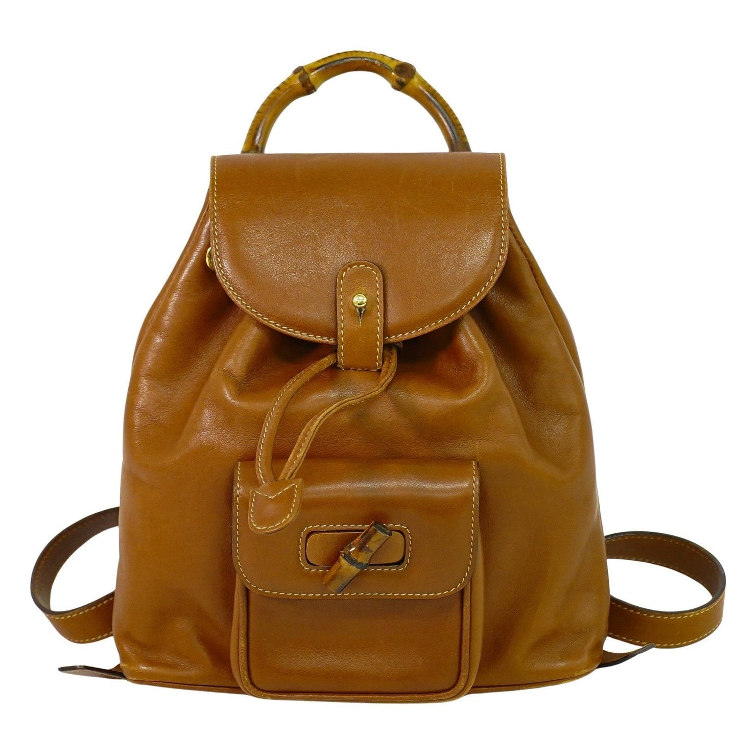 Gucci Bamboo Backpack Leather Brown Leather Backpack Bag