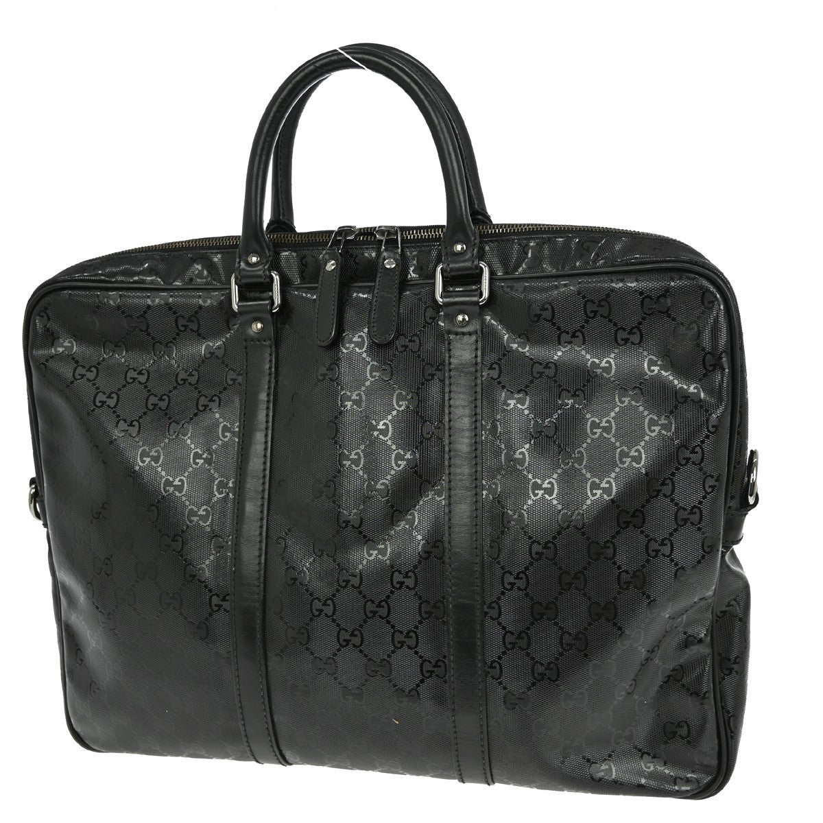 Gucci Convertible Briefcase Gg Imprime Black Canvas Travel Bag Bag