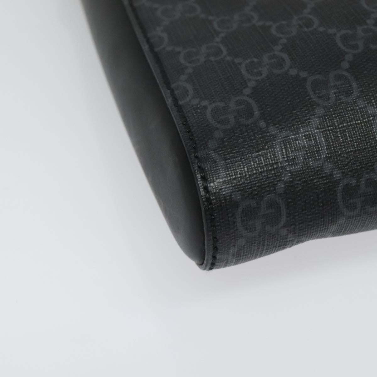 Gucci Web Strap Front Zip Messenger Bag Gg Coated Canvas Black Canvas Bag