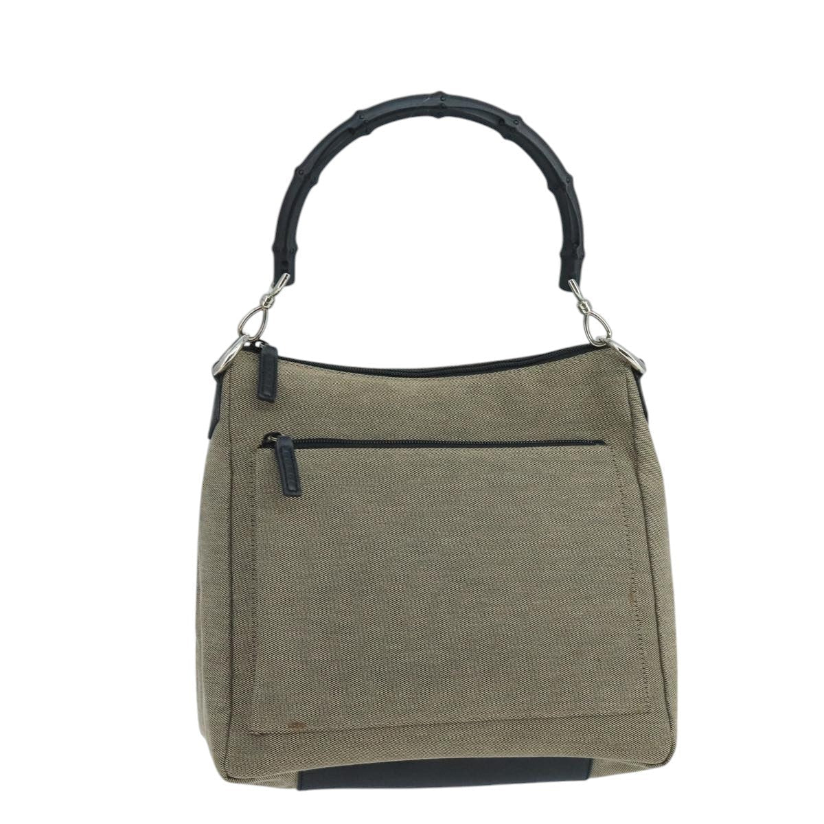 Gucci Bamboo Handle Tote Canvas Beige Canvas Shoulder Bag Bag