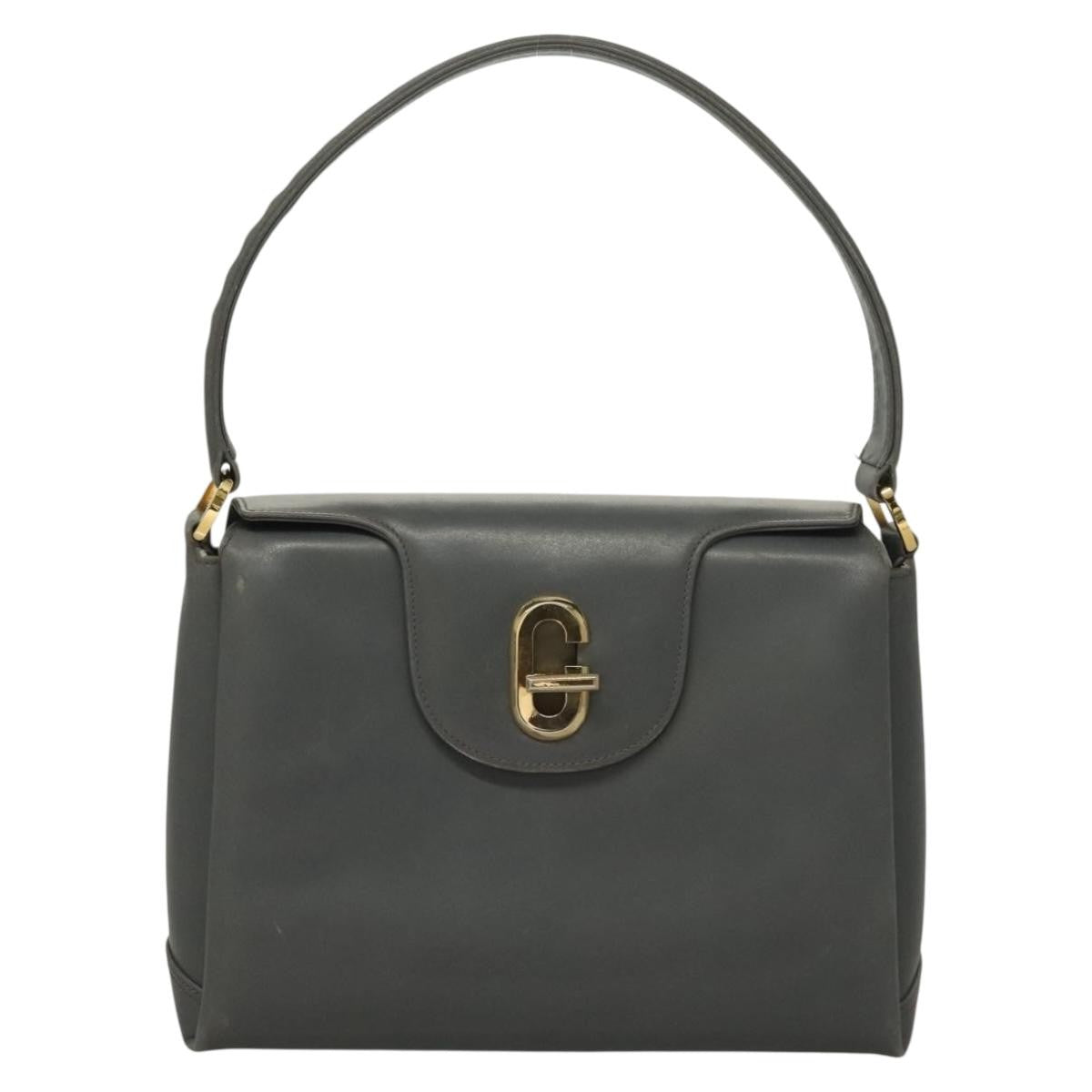 Gucci 1973 Top Handle Bag Leather Gray Leather Handbag