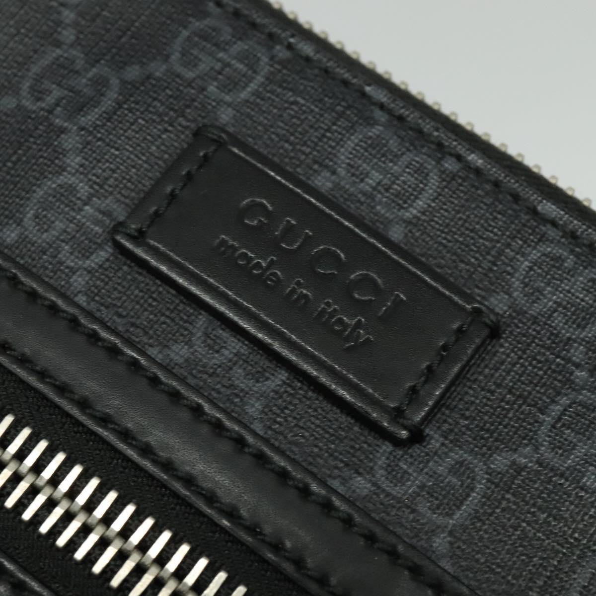 Gucci Web Strap Front Zip Messenger Bag Gg Coated Canvas Black Canvas Bag