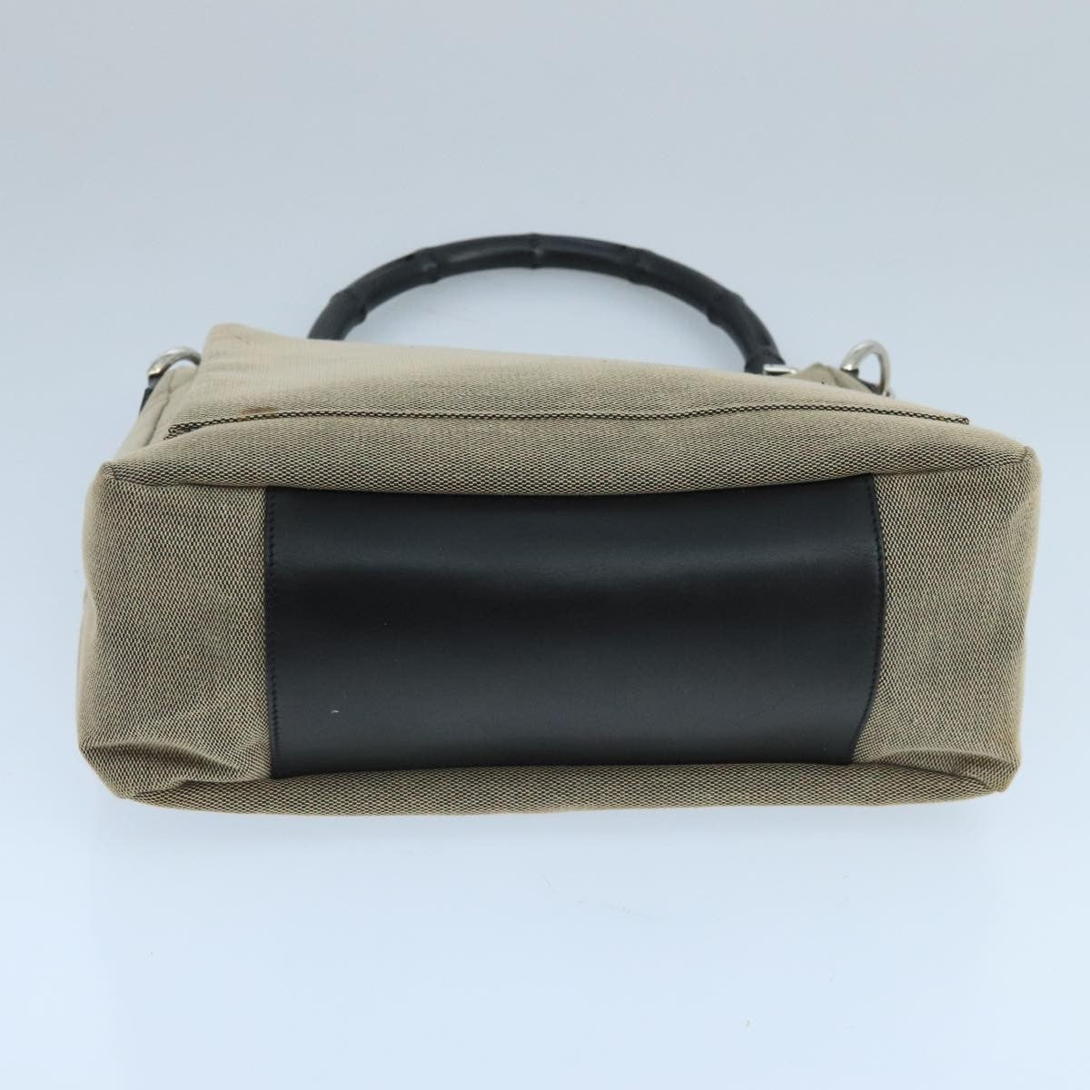 Gucci Bamboo Handle Tote Canvas Beige Canvas Shoulder Bag Bag
