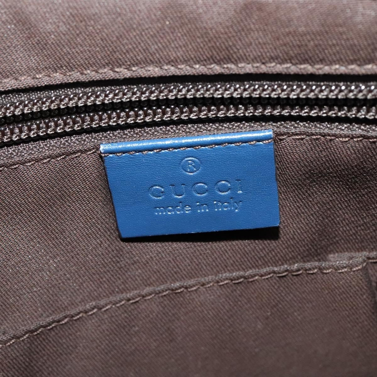 Gucci Zip Top Messenger Bag Diamante Leather Blue Leather Shoulder Bag Bag