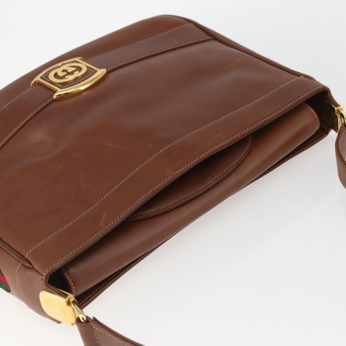 Gucci Sherry Line Shoulder Bag Leather Brown Leather Shoulder Bag Bag