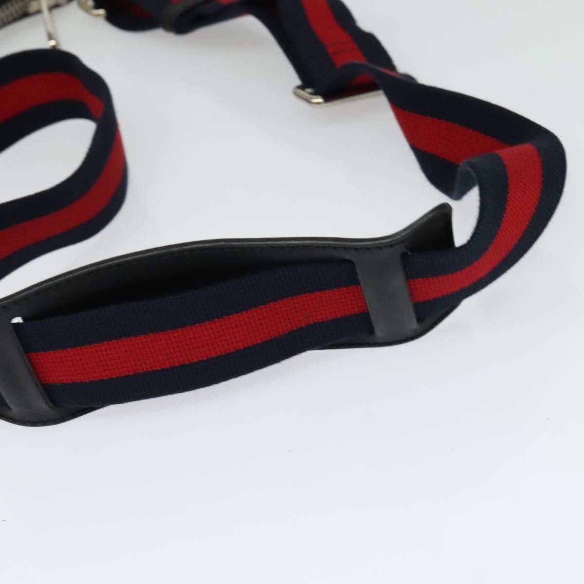 Gucci Web Strap Front Zip Messenger Bag Gg Coated Canvas Black Canvas Bag