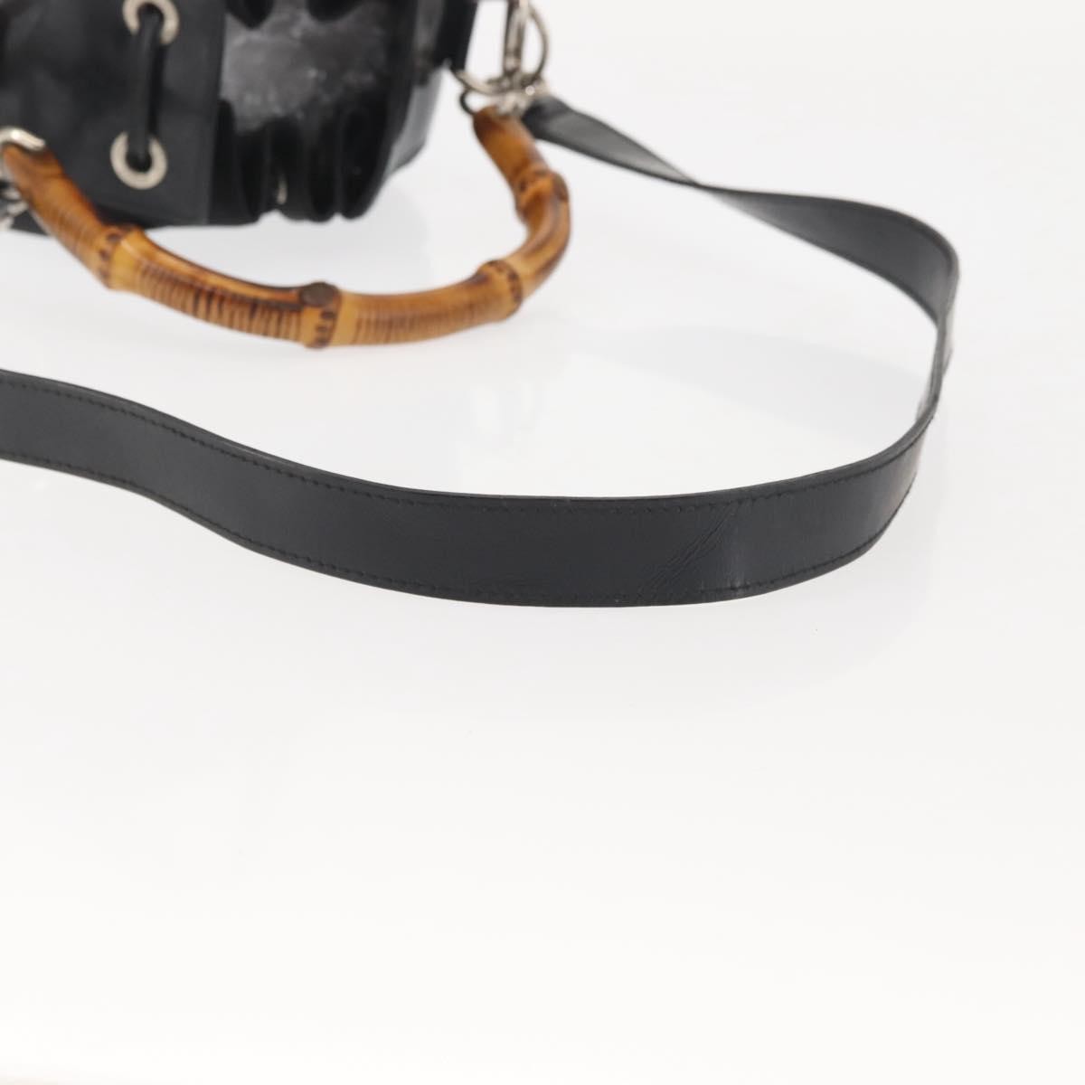 Gucci Bamboo Bucket Bag Nylon And Leather Black Nylon Bag