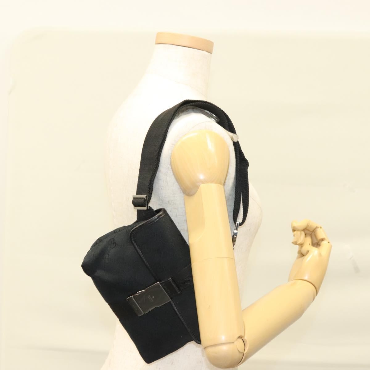 Gucci Buckle Belt Bag Gg Canvas Black Canvas Bag