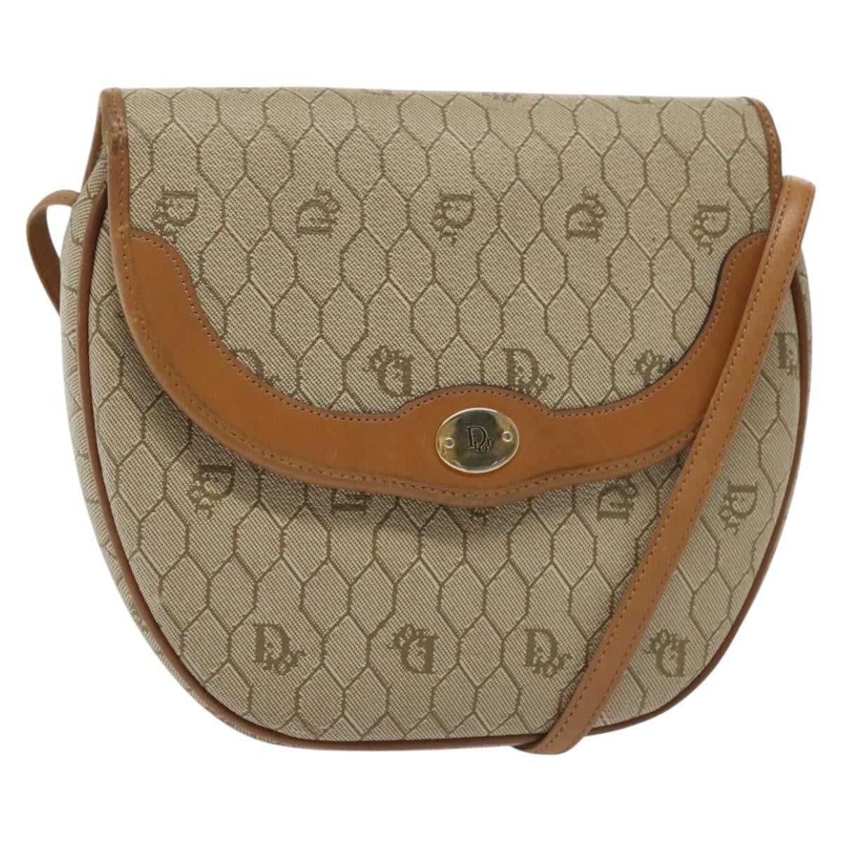 Dior Shoulder Bag Christian Honeycomb Bag 2 Canvas Beige